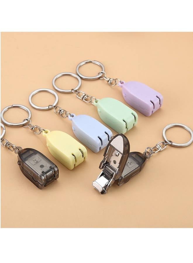 Portable Nail Clipper Keychain, Small Compact Mini Foldable Collapsible Pocket Nail Cutter Keyring Set Pastel Color Cute Unique（6 PCS) - Image 3
