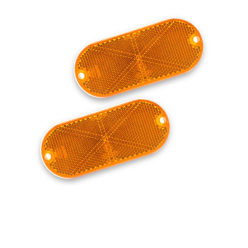 WELNENT EMark 4A CCC 2pcs Oval Reflector Self Adhesive Stick on Screw on Trailer Driveway Mailbox Amber - Image 3