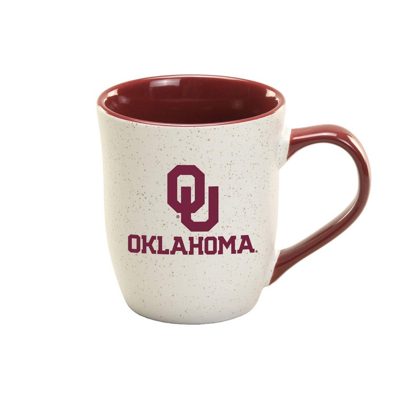 RFSJ Oklahoma Sooners Ceramic 16oz Granite Mug â€“ Official Team Logo Coffee Cup with Colored Interior and Handle â€“ Handwash Recommended â€“ Individually Boxed