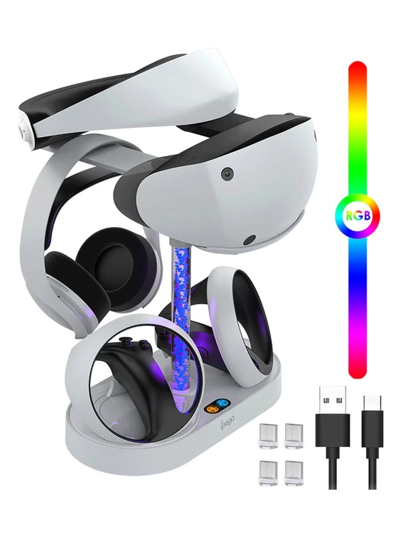Controller Charging Dock Station for PS VR2 with RGB Light VR Display Accessories  - Image 1