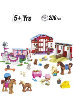 MEGA Barbie Pets Horse Toy Building Set With 3 Microdolls And Accessories 9 Pets Easytobuild Horse Stables Playset  - Image 1