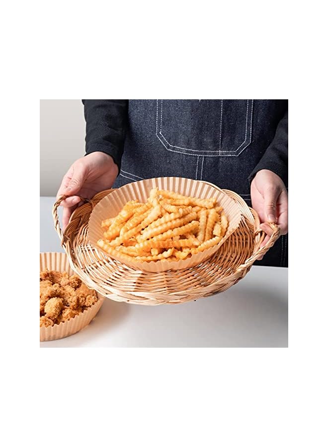 PROMASS 100 Pcs Large Size 7.9" (20 cm) disposable Air Fryer paper, liners Air Fryer liner oil & waterproof, nonstick baking air fryer liners square and round reusable papers, (Round) - Image 4