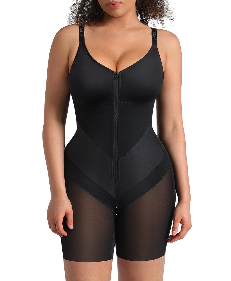 FeelinGirl Fajas Colombianas Moldeadoras Shapewear for Women Tummy Control Postpartum Butt Lifting Body Shaper Black S - Image 1