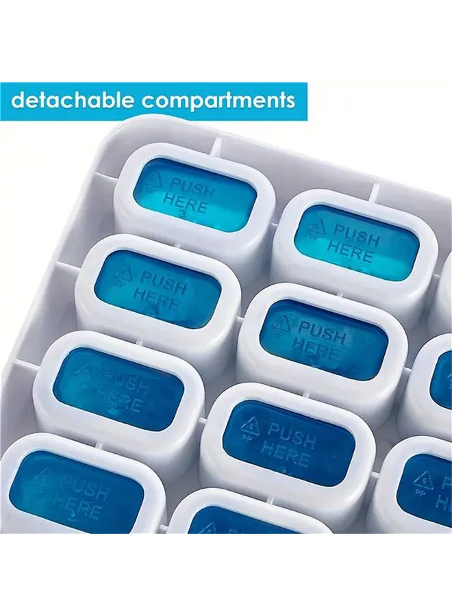 Blue 31 Day Monthly Pill Organizer Large Capacity Detachable Keyboard Design - Image 5