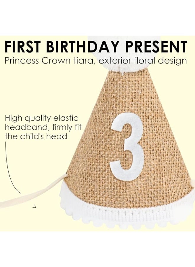 Baby  Birthday Party Decorations  Birthday Hat Boho Birthday Photo Prop 3rd Birthday Decoration Supplies - Image 2