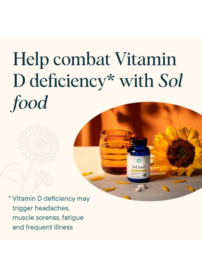 Ora Organic - Vitamin D3 5000Iu + K2 Vegan Vitamin D From Lichen And K2 From Chickpeas For Bone Health Immune Support & Mood; Maximum Absorption 1 Month Supply 30 Chewable Tablets - Image 1