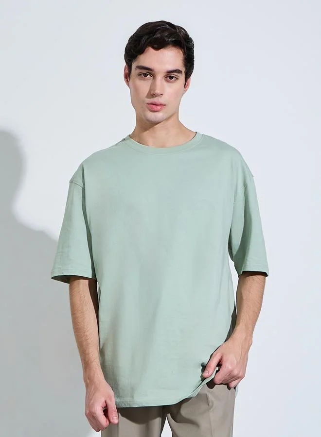 ستايلي Green Graphic Print Oversized T-Shirt