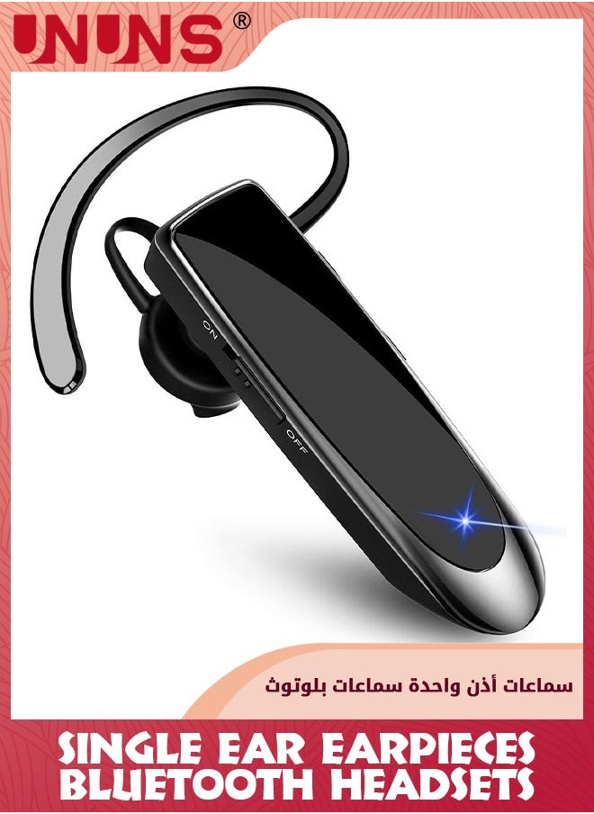 UNUNS Bluetooth Headset,Wireless Single Ear Headset With Microphone,Bluetooth Earbuds V5.0,Long Talk And Music Time,Handsfree Calling Wireless Bluetooth Headset,Compatible With iPhone Android PC  - Image 1