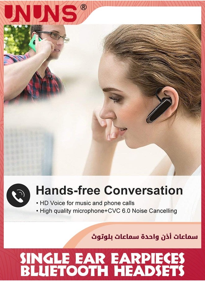 UNUNS Bluetooth Headset,Wireless Single Ear Headset With Microphone,Bluetooth Earbuds V5.0,Long Talk And Music Time,Handsfree Calling Wireless Bluetooth Headset,Compatible With iPhone Android PC  - Image 4