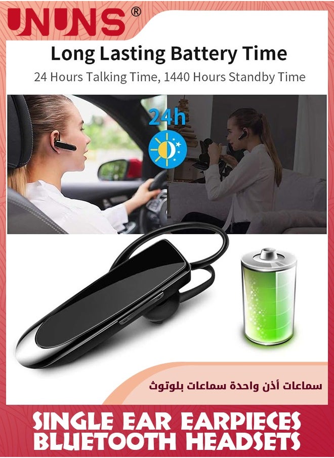 UNUNS Bluetooth Headset,Wireless Single Ear Headset With Microphone,Bluetooth Earbuds V5.0,Long Talk And Music Time,Handsfree Calling Wireless Bluetooth Headset,Compatible With iPhone Android PC  - Image 3
