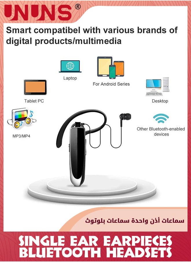 Bluetooth Headset,Wireless Single Ear Headset With Microphone,Bluetooth Earbuds V5.0,Long Talk And Music Time,Handsfree Calling Wireless Bluetooth Headset,Compatible With iPhone Android PC