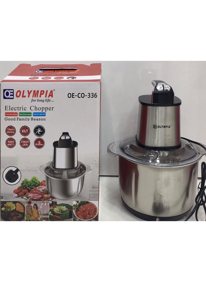 Olympia Meat Grinders 6L Chicken Chopper Food Homemaker Fufu Keema 5L Blades, Stainless Blender 6L Machine Multifunction/ - Image 4