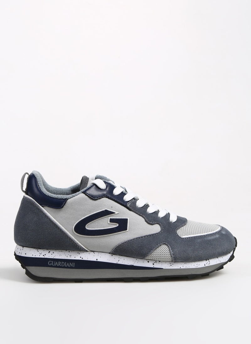 Alberto Guardiani Grey - Black Men's Suede Sneaker Wen 0400  - Image 1