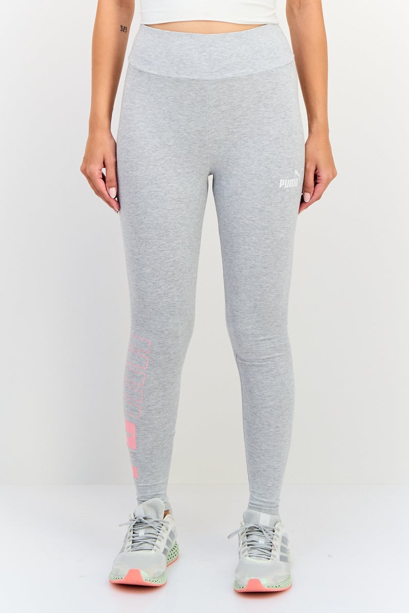 PUMA سراويل رياضية نسائية للياقة البدنية 7/8، رمادي فاتح هيثر - Image 1