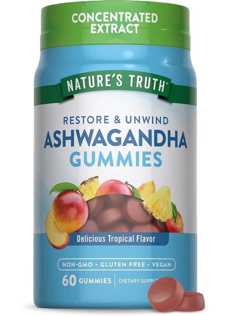 Nature's Truth Ashwagandha Gummies | Vegan, Non-GMO, & Gluten Free Supplement |  by Nature's Truth 60 Tropical Flavor Gummies - Image 1