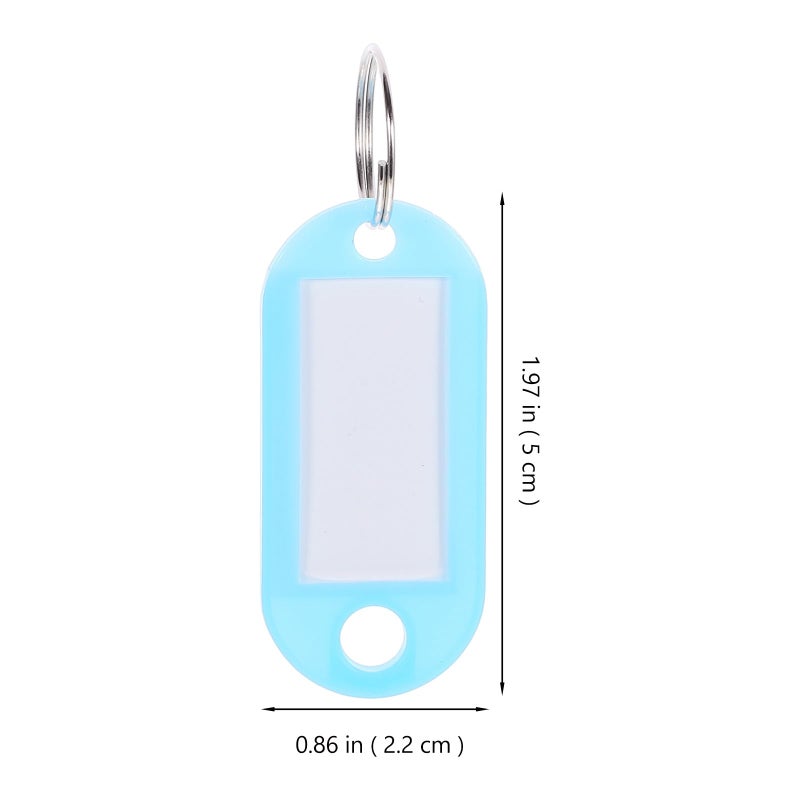 Blue Plastic Luggage Tags 50 Pack with Split Rings Portable Key Identifiers for Travel and Office Use - Image 3