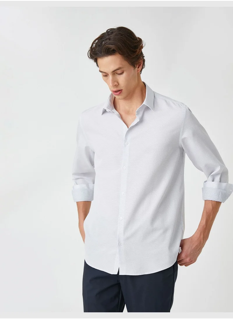 كوتون Basic Shirt Classic Neck Long Sleeve