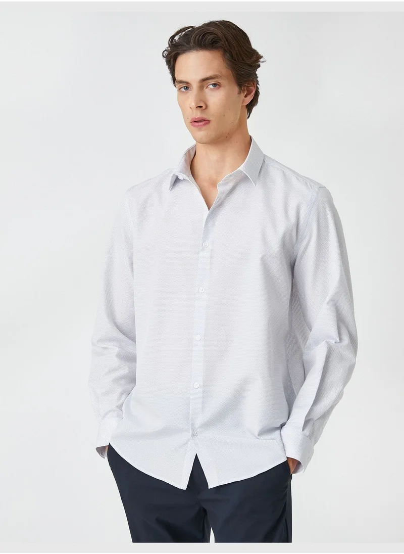كوتون Basic Shirt Classic Neck Long Sleeve
