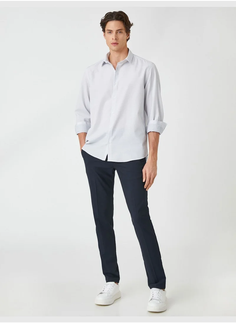 كوتون Basic Shirt Classic Neck Long Sleeve