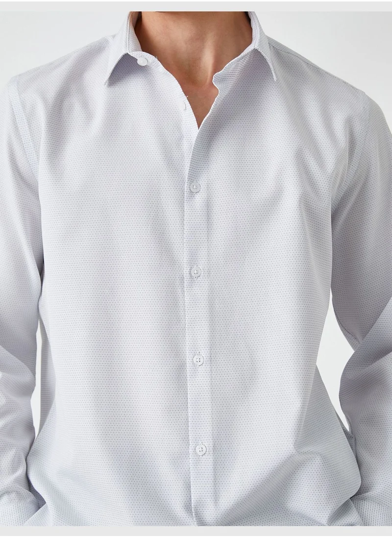 كوتون Basic Shirt Classic Neck Long Sleeve