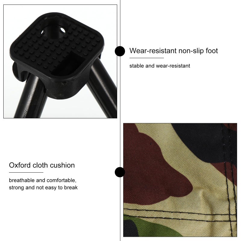 Camouflage Portable Folding Fishing Stool Lightweight Compact Camping Chair For Outdoor Travel - Image 5