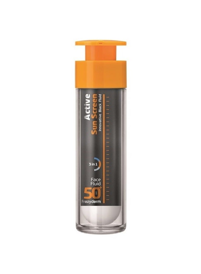 Frezyderm Active Black Sun Screen Face Fluid SPF 50 + 50ml - Image 1