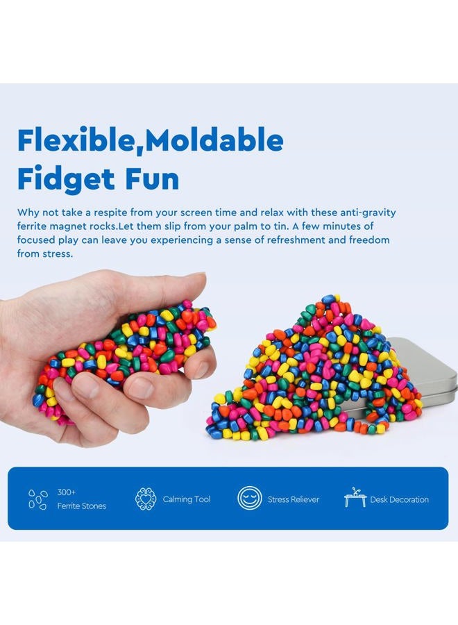 DYRDM Original Ferrite Putty Multicolor 300+, Fidget Toy Ferrite Stones for Stress Relief, Sensory Toy for Adults & Teens 14+, Holiday Stocking Stuffer, Ferrite Rocks Fidget Present for Office - Image 3