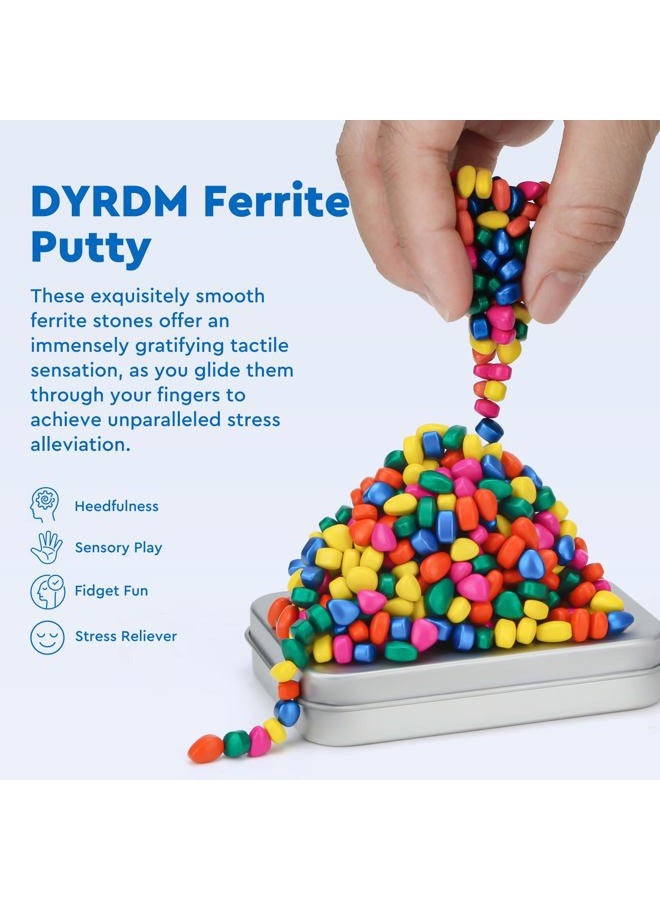 DYRDM Original Ferrite Putty Multicolor 300+, Fidget Toy Ferrite Stones for Stress Relief, Sensory Toy for Adults & Teens 14+, Holiday Stocking Stuffer, Ferrite Rocks Fidget Present for Office - Image 2