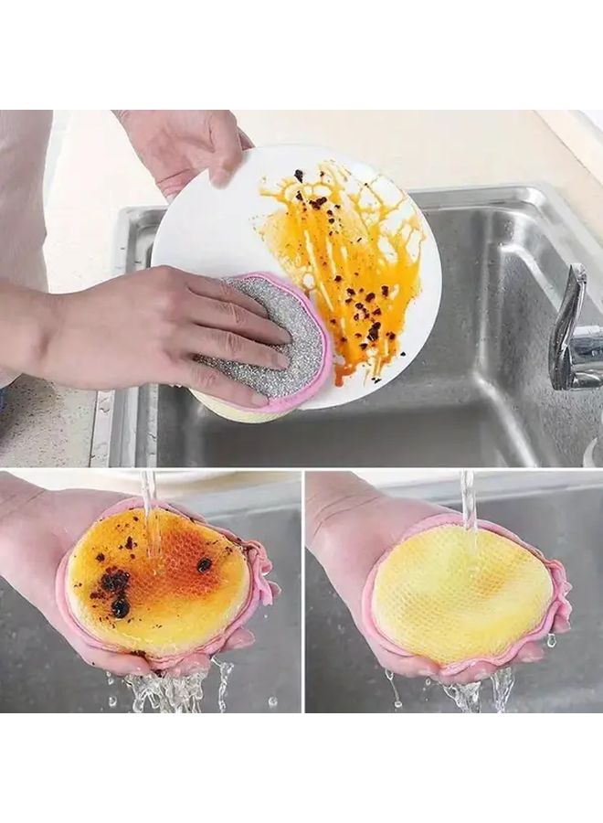 11 Multi Functional Kitchen Cleaning Sponges Washable Polyester Dish Cloths Green Sand Textured Surfaces - Image 1