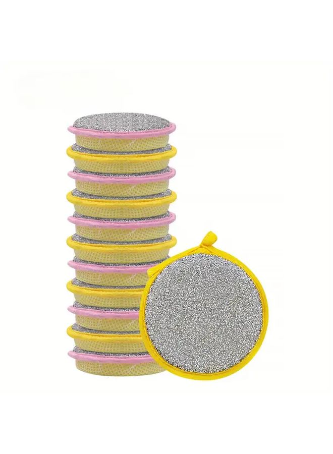 11 Multi Functional Kitchen Cleaning Sponges Washable Polyester Dish Cloths Green Sand Textured Surfaces - Image 5