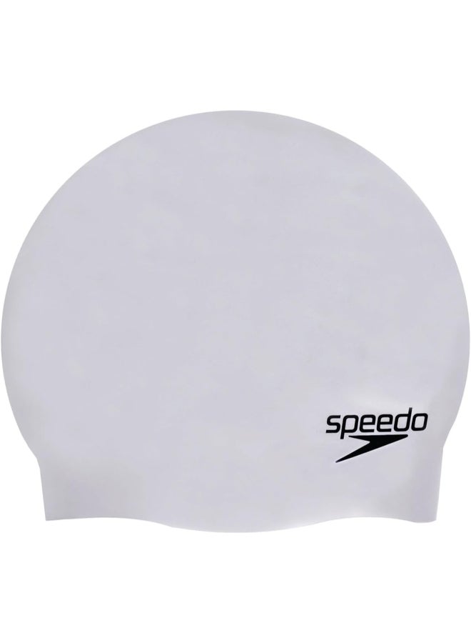 Speedo Unisex Moulded Silicone Swim Cap - Grey - Image 1