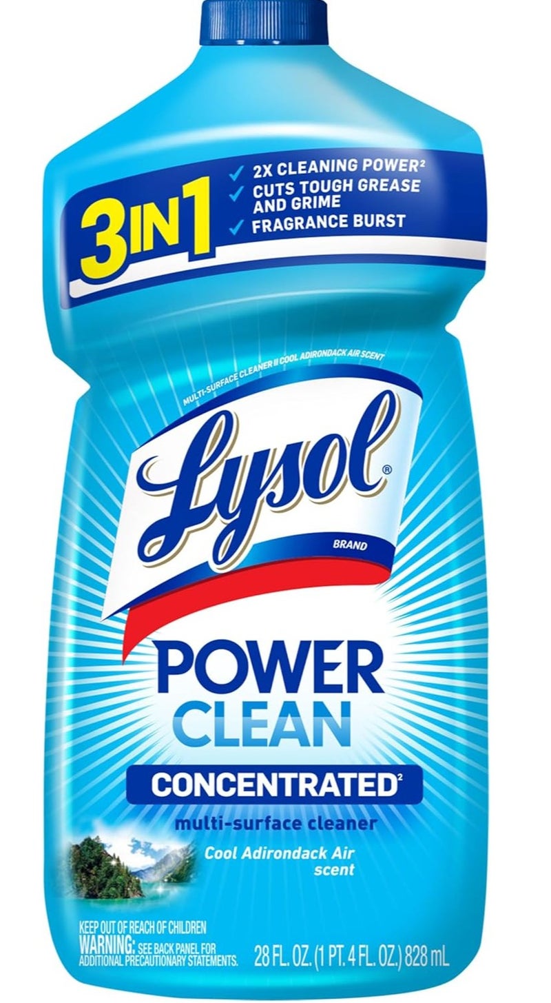 Lysol Power Clean Multi Surface Cleaner 828ml – Concentrated 3 in 1 Cleaning Solution, Removes Grease & Dirt, Long Lasting Fresh Fragrance, Ideal for Kitchen, Floor & Bathroom - Image 1