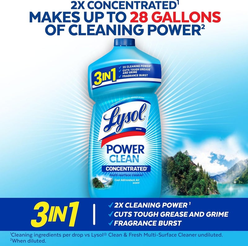 Lysol Power Clean Multi Surface Cleaner 828ml – Concentrated 3 in 1 Cleaning Solution, Removes Grease & Dirt, Long Lasting Fresh Fragrance, Ideal for Kitchen, Floor & Bathroom - Image 5
