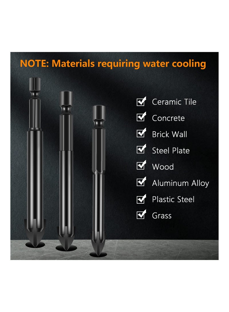 SYOSI 12PCS Masonry Drill Bit Set for Glass & Concrete, Tungsten Carbide Tip Drill Bits Concrete Wall Masonry Drill Bit Set Drill Bit Set for Wall Mirror and Ceramic Tile on Concrete and Brick Wall 3-12Mm - Image 2