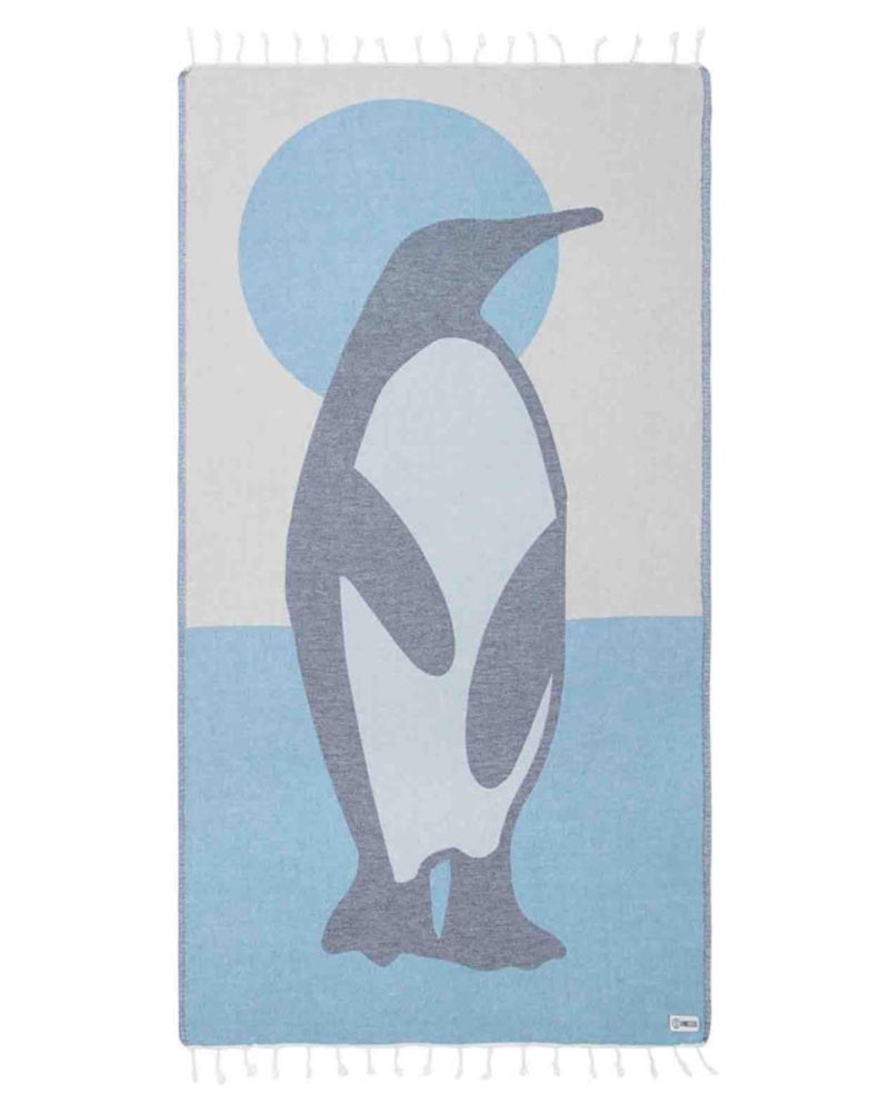 Sand Cloud Turkish Beach Towel - Sand Free - 100% Organic Turkish Cotton Yarn - Quick Dry Towel for Beach, Picnic, Blanket or Bath - As Seen on Shark Tank - Marine Life (Emperor Penguin) - Image 1