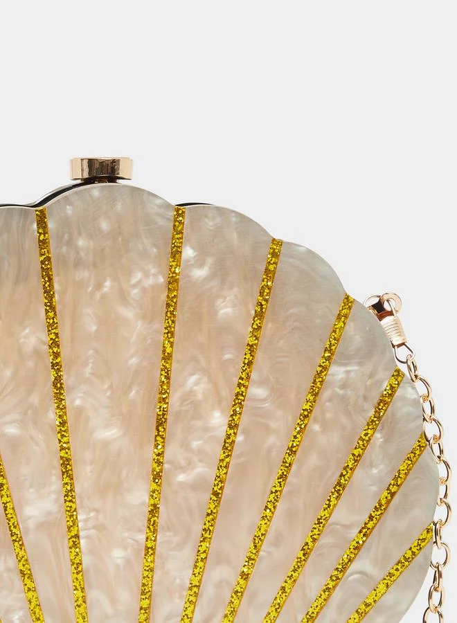 Styli Shell Shape Clutch with Chain Strap