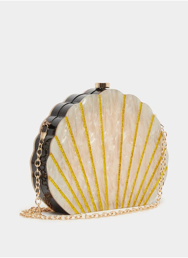 Styli Shell Shape Clutch with Chain Strap  - Image 1