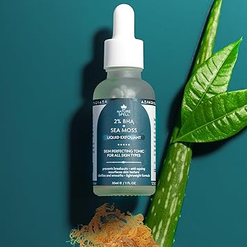 Nature Spell 2 BHA Liquid Exfoliant Salicylic Acid Skin Perfecting Tonic 30ml Infused with Sea Moss Face Exfoliating Peel Prevent Breakouts and Minimise Pores Made in the UK - Image 4