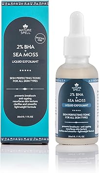 Nature Spell 2 BHA Liquid Exfoliant Salicylic Acid Skin Perfecting Tonic 30ml Infused with Sea Moss Face Exfoliating Peel Prevent Breakouts and Minimise Pores Made in the UK - Image 1