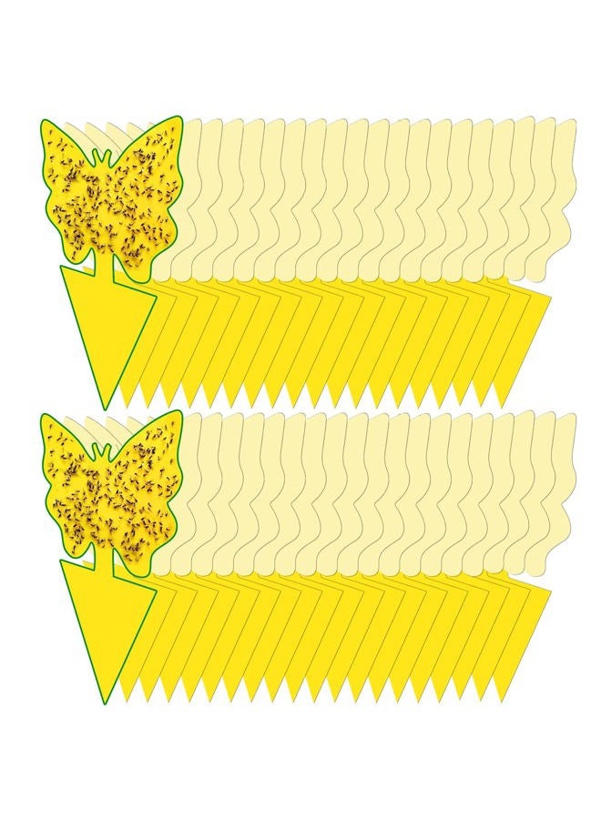 Dwcom Trap Dwcom 40 Pack Fungus Gnat Traps for House Indoor Yellow Sticky Traps for Gnats Sticky Traps for Plants, Dual-Sided Fungus Gnat Sticky Traps Fruit Fly Traps for Indoors - Image 1