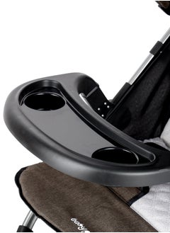 BABY PLUS Supreme Comfort Baby Stroller - Lightweight, Foldable, Adjustable Seat and Retractable 3-Tier Canopy. Ultimate Ease Baby Carriage with Cup Holder for Infants & Toddlers, 0-4 Years (COFFE)  - Image 4
