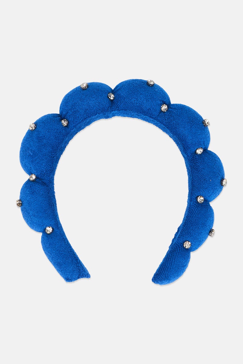 Olivia Rose Women Embellished Spa Bubble Headband, Blue - Image 1