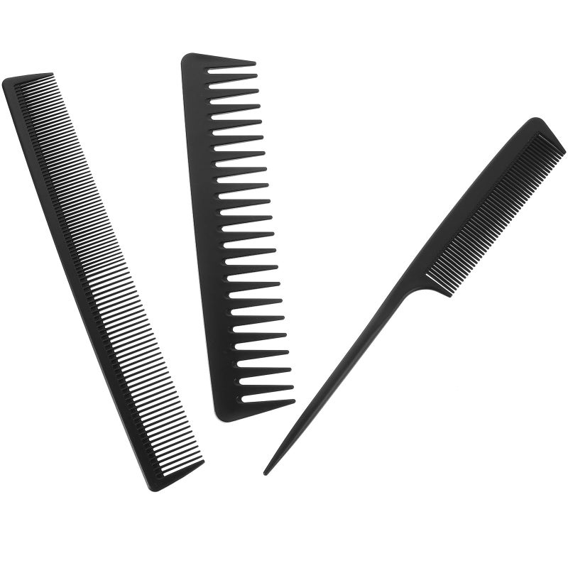 Anti Static Hair Comb Set 3pcs Thick Wide Tooth Fine Tooth Plastic Detangling Styling Tools - Image 2