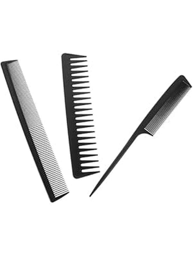 Anti Static Hair Comb Set 3pcs Thick Wide Tooth Fine Tooth Plastic Detangling Styling Tools - Image 1