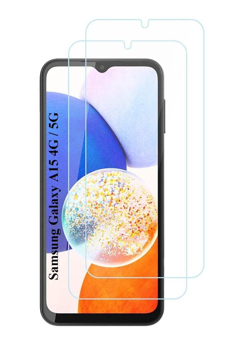BORTONY Samsung Galaxy A15 4G/5G Tempered Glass  Shatterproof Anti Scratch Touch Sensitive  HD Clear Glass 2 Pack compatible with Samsung Galaxy A15 4G/5G - Image 1