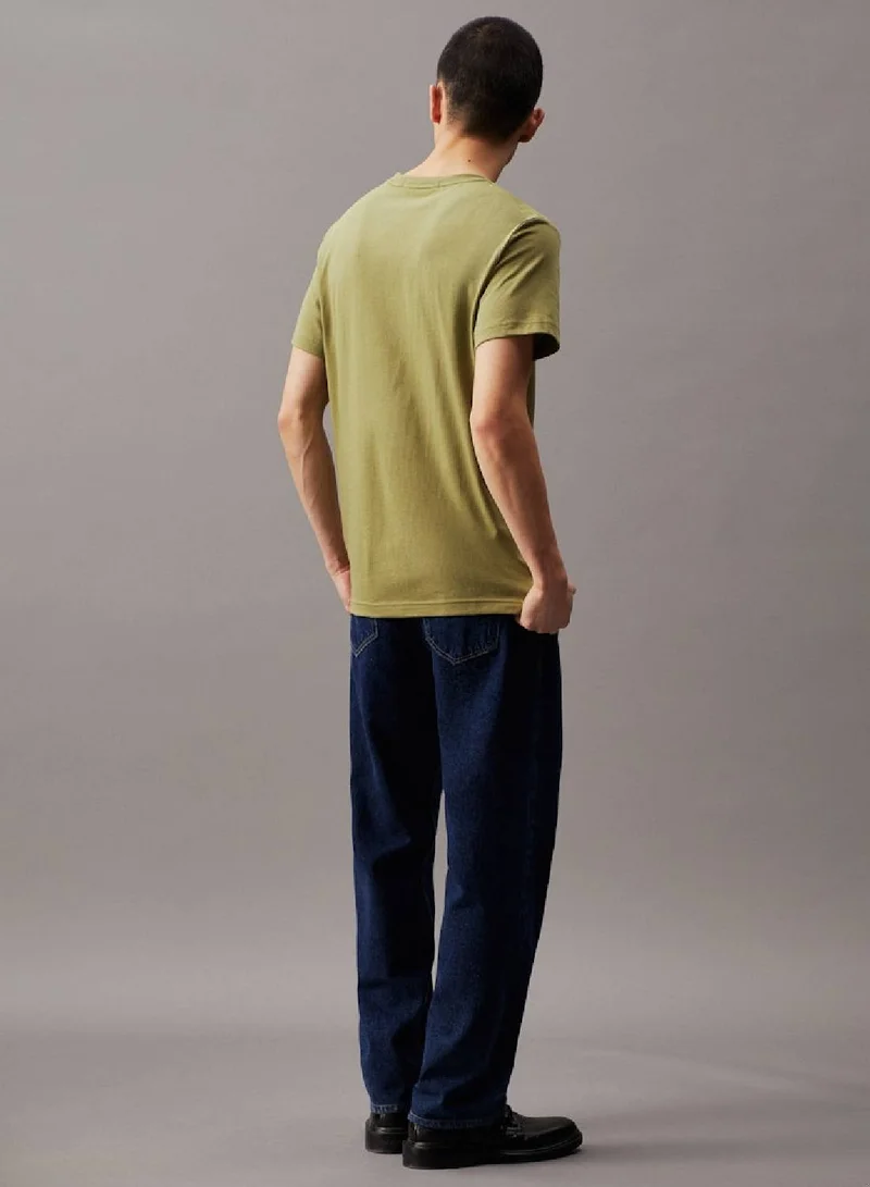 Calvin Klein Jeans Men's Monogram T-Shirt -  cotton jersey, Green