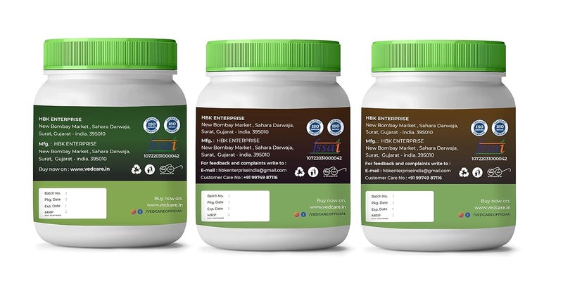 Vedcare Amla  Reetha  Shikakai Powder Combo Pack for Healthy Hair 200g X 3 - Image 3