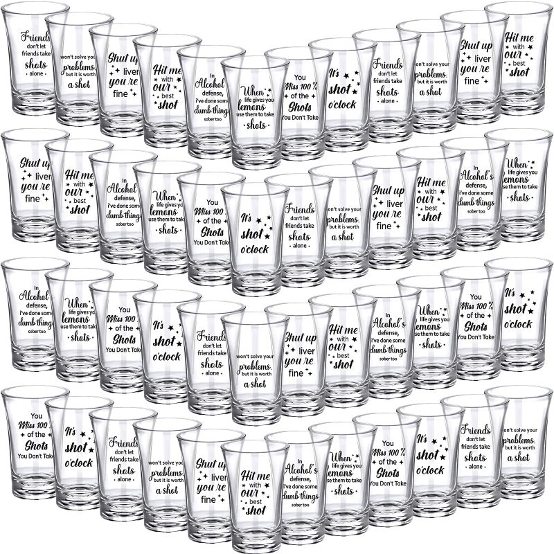 Kigeli 48 Pcs Funny Shot Glasses for Adult Acrylic Party Shot Glasses 12 Ounce Mini Cup Party Favors Guests Mini Cup Bulk for Guests Adult Birthday Drinking Gifts Supplies