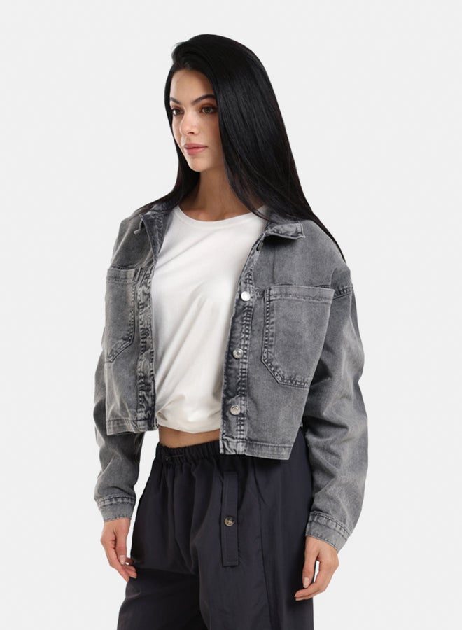 Clue Cropped Denim Jacket  - Image 2