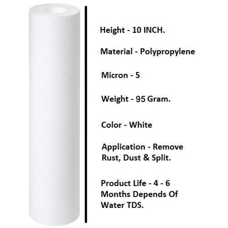 AQUALIQUID RO 5 Micron 10 Inch PP Spun Filter Suitable All Type RO Water Purifier 3 Pcs - Image 5